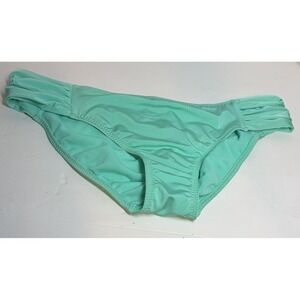 Athleta Bikini Bottoms Large Teal Cinch Waistline NWOT
